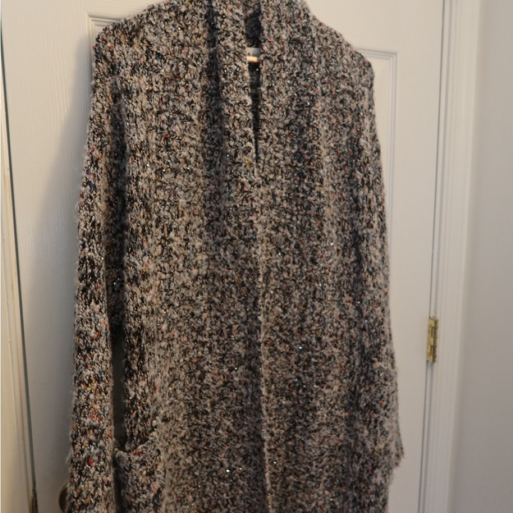 Long Cozy Gray Knit Sweater